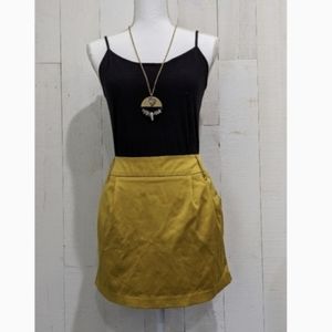 Forever 21 Mustard Yellow Mini Skirt With Pockets